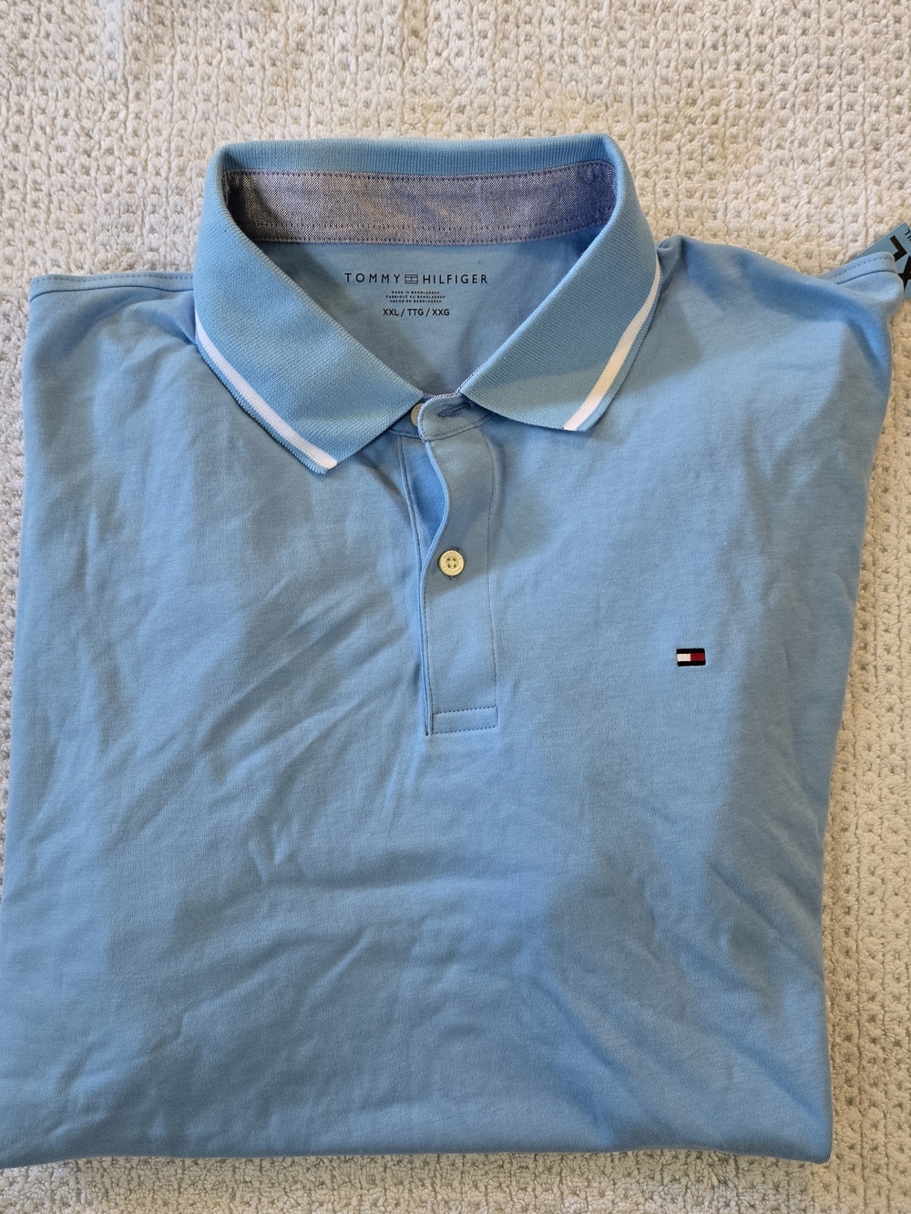 Tommy Hilfiger Men’s Sky Blue Polo with Contrast Trim XXL